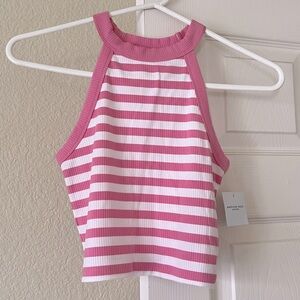 American Eagle high neck striped crop top